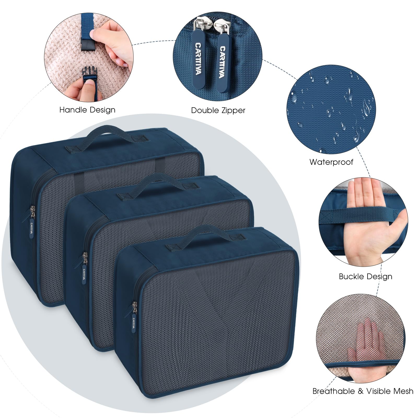 Organizer Valigia 12 Pezzi - Set Salvaspazio Per Viaggi | Beige, Impermeabile E Leggero - Foto 7