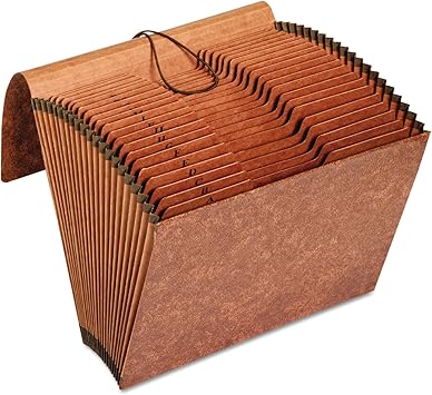 Pendaflex Heavy Duty Expanding File with Extra-Thick Cover, Tyvek Reinforced Edges, 21 Pockets, A Z Tabs, Elastic Cord Closure, Letter Size (R117ALHD),Brown