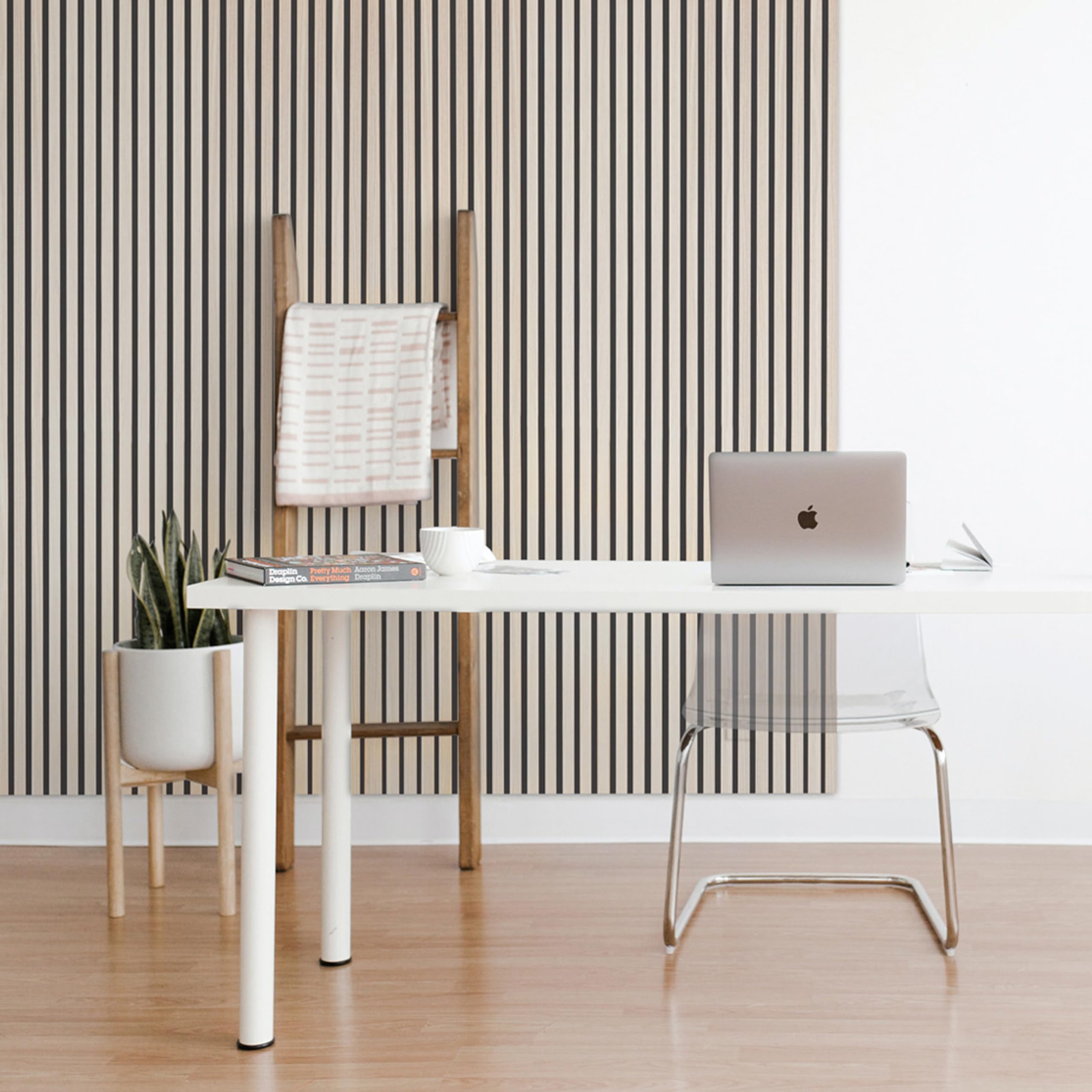 duehome |Noiseless, Pack 2 Paneles Termo-Acústicos, Panel Aislante, Revestimiento decorativo, Acabado en Roble con base en Negro, Medidas: 60 cm (Ancho) x 240 cm (Alto) x 2,2 cm (Fondo)