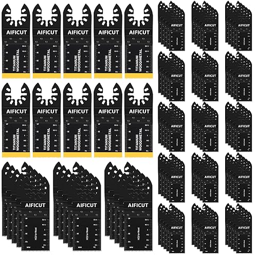 Miniatura 1 de SOPITO - 100 cuchillas de sierra oscilantes universales de madera multiherramientas de liberación rápida, kits de cuchillas de herramientas