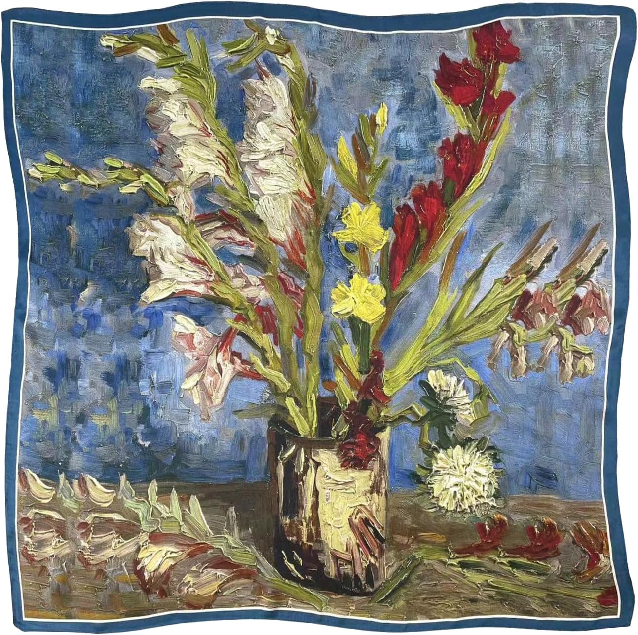 100% Mulberry Silk Scarf Women's Fashion Scarves Square and Long Bandana Shawls and Wraps Artist Collection Gift