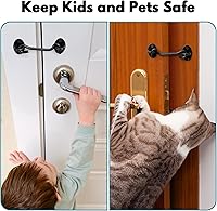 Vista 5 de Rainspire (Paquete de 2) Pestillo de Gancho y Ojal de Privacidad para Puerta de Granero, Pestillo de Puerta de Acero Inoxidable