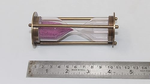 Miniatura 5 de Reloj de arena náutico decorativo de latón para oficina y hogar reloj de arena temporizador de arena con brújula totalmente funcional reloj de arena