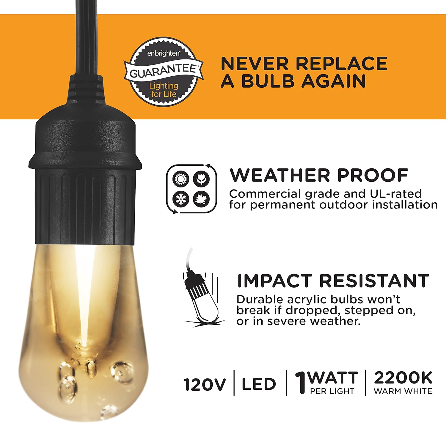 Features of Enbrighten LED Outdoor String Lights
