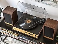 Vista 6 de Crosley C72 2-Speed Belt-Drive Bluetooth Turntable Record Player with 80W Speakers and Carbon Fiber Tonearm, Walnut