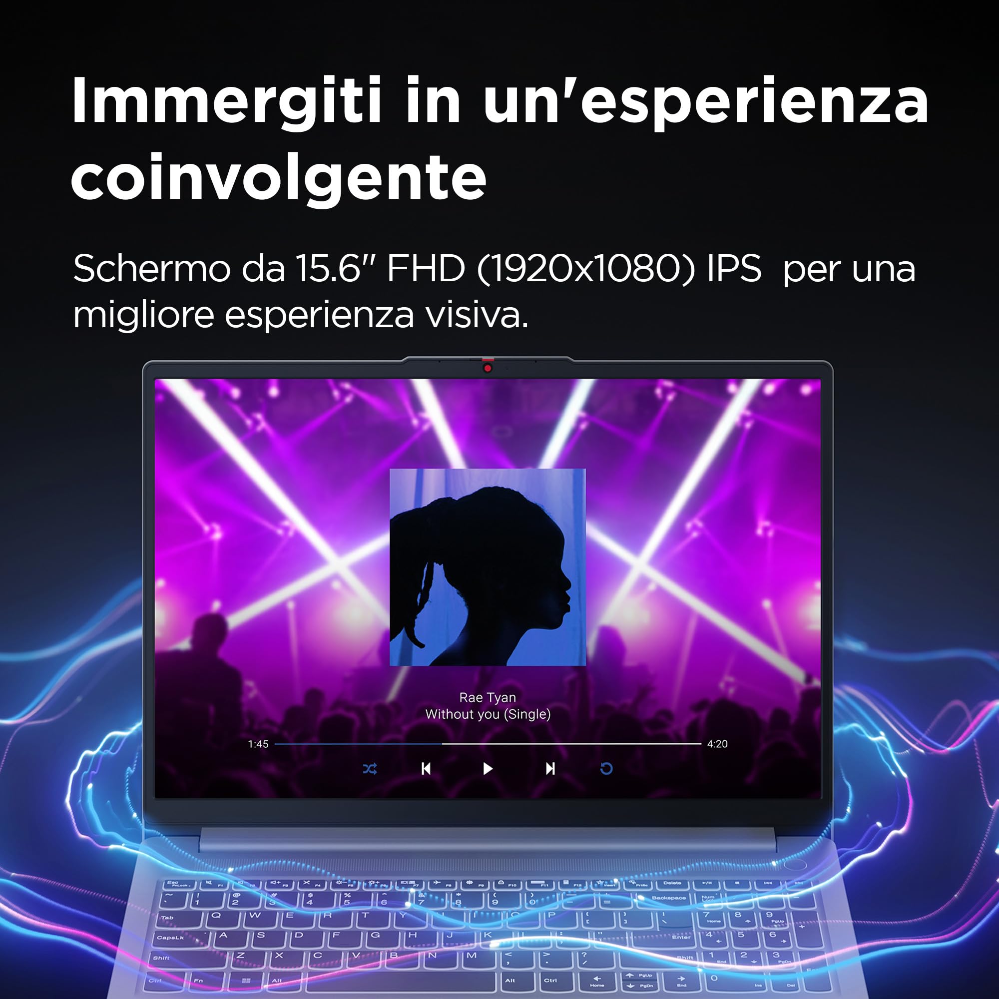 Lenovo IdeaPad Slim 3 Notebook, 15,6” FHD (1920x1080), AMD Ryzen 5 7520U, RAM 8GB, 512GB SSD, Grafica Integrata, , WiFi 6, Windows 11 - Abyss Blue
