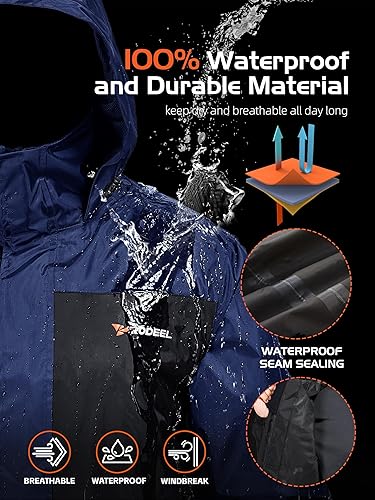 Miniatura 3 de Rodeel Traje impermeable para pesca para hombres (conjunto de chaqueta y pantalón de lluvia)