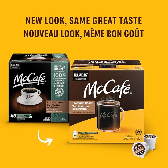 McCafe Premium Medium Dark Roast K-Cup Coffee Pods, 48 Count, Ethically Sourced, For Keurig Coffee Makers