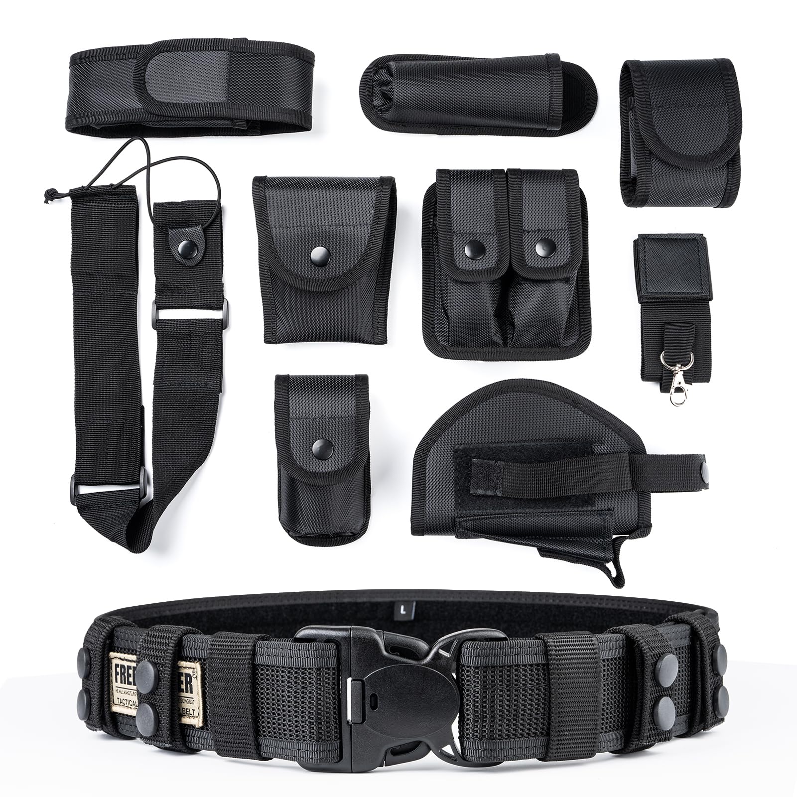 FREE SOLDIER Cintura Tattrica Multifunzionale, Adatta Per Uso Militare e Di Polizia. In Materiale 600D Nylon, Equipaggiata Con 10 Borse Di Espansione, Regolabile e Con Sistema Di Attrezzatura Modulare