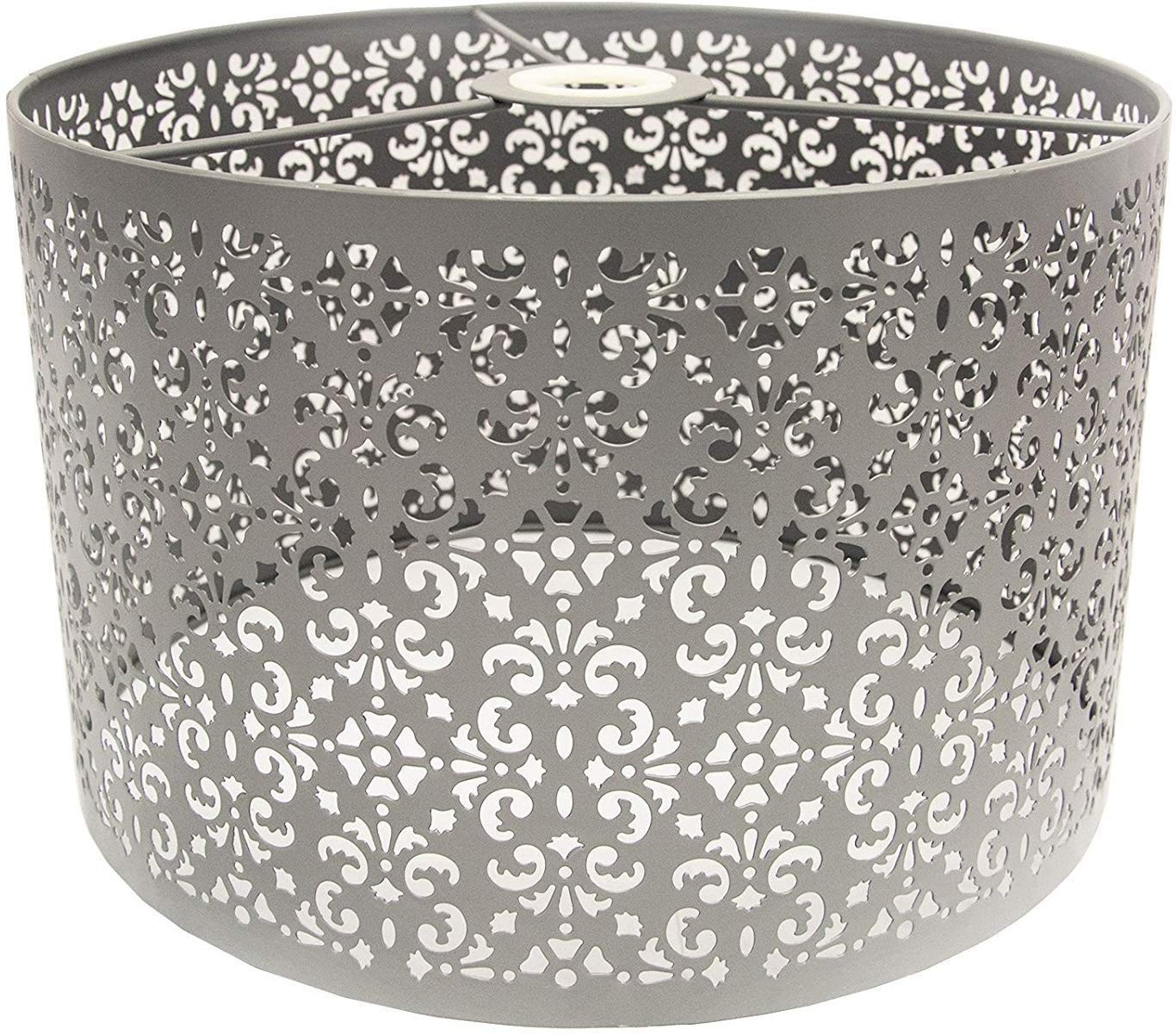 Optimal Products Chandelier Style Ceiling Light Shade Droplet Pendant Acrylic Crystal Bead Luxury (Metal Shade Grey)