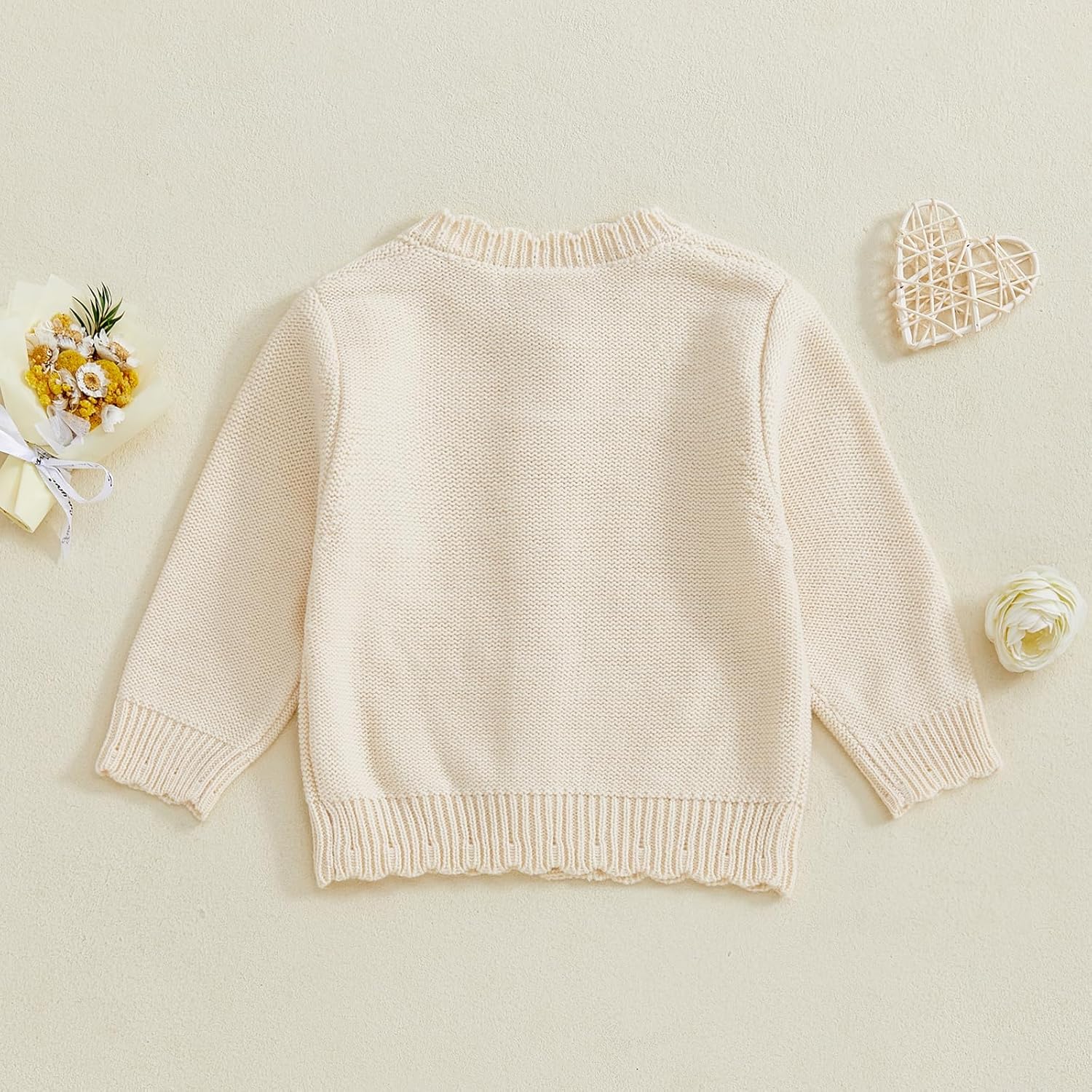 Newborn Infant Baby Girl Cardigan Button Down Knit Sweatshirt Toddler Lightweight Sweater Easter Spring Outfits - Image 7