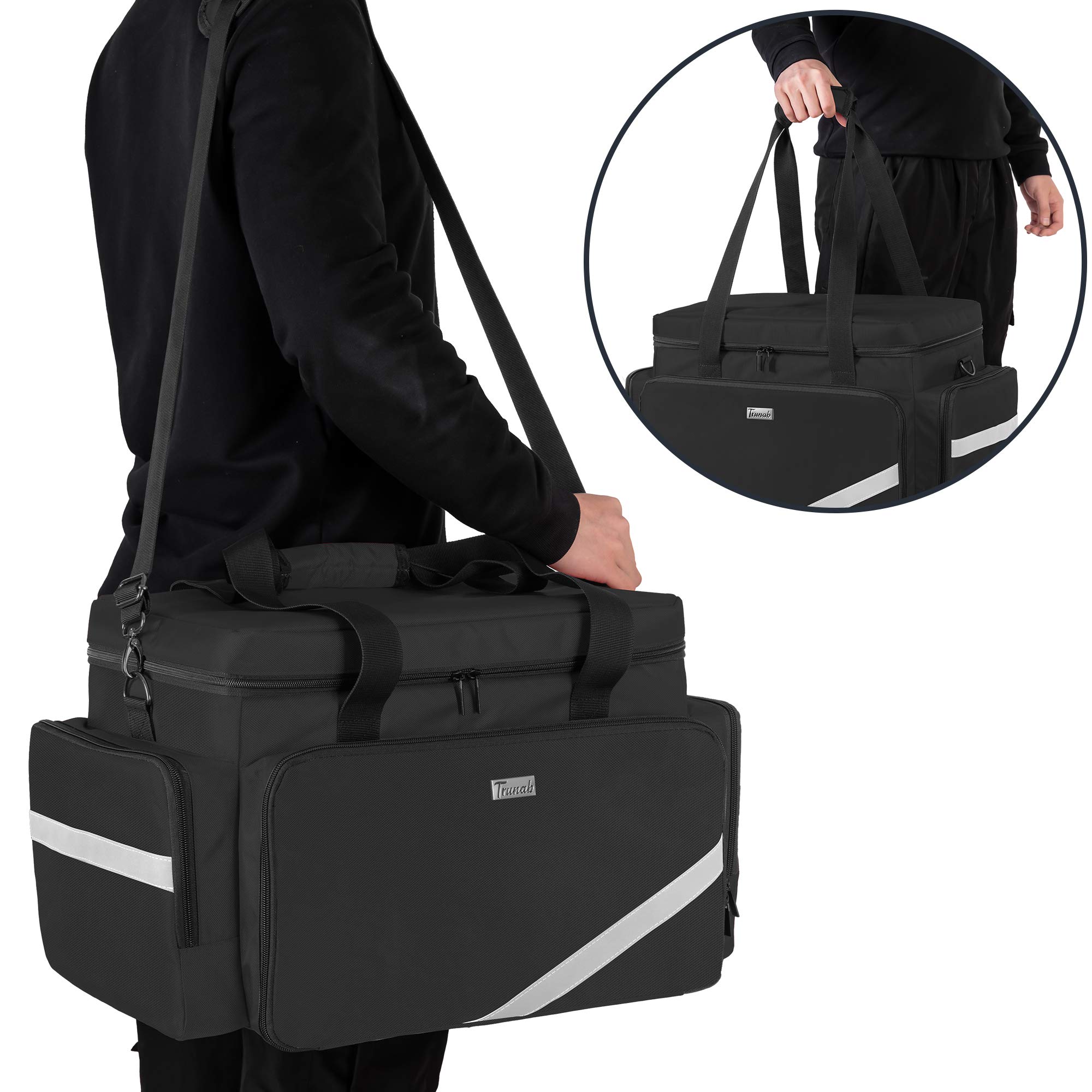 Trunab Notfalltasche Leer mit Abnehmbare Trennwände und Rutschfestem Boden | Erste-Hilfe-Tasche Professionelle Arzttasche Große Kapazität Home Nurse Case Krankenschwester, Rot