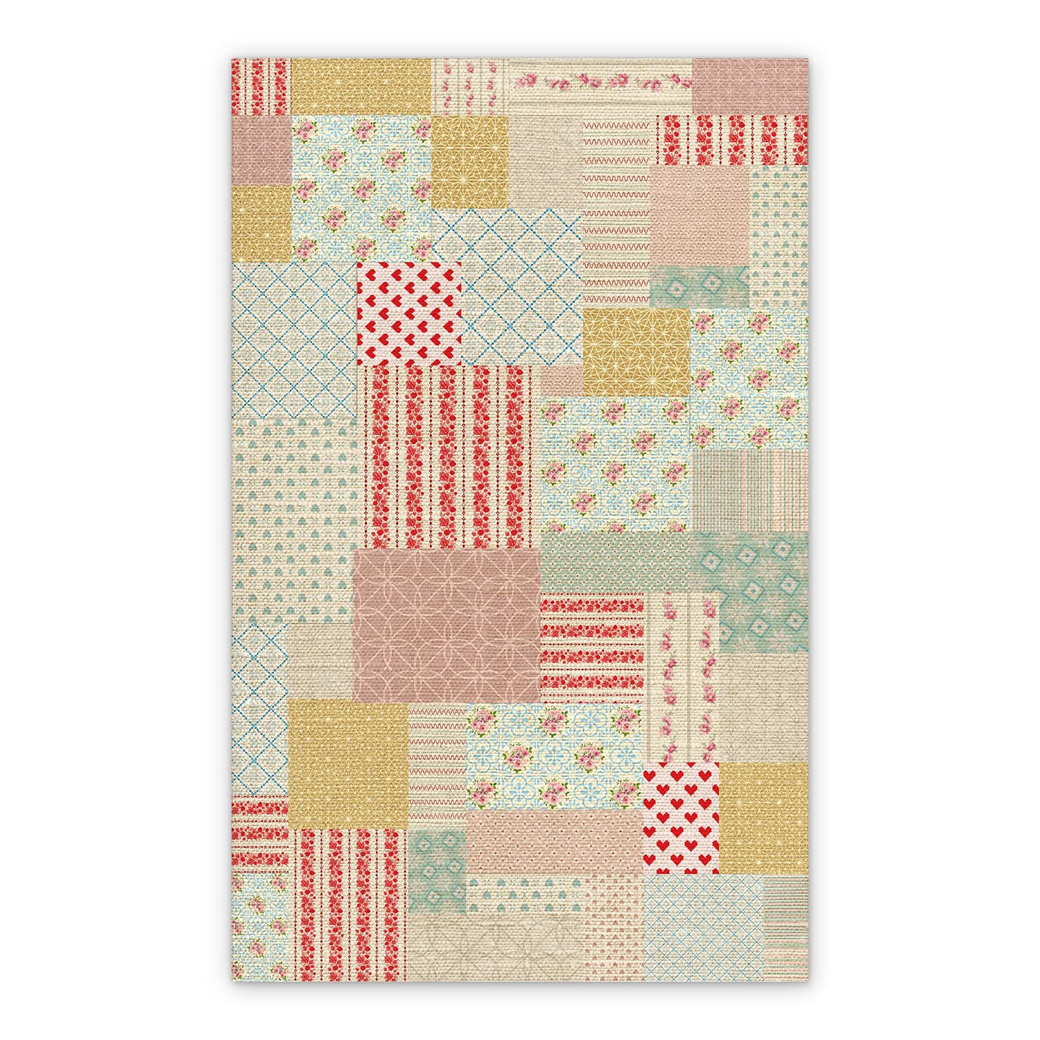 Tapis en vinyle de cuisine antidérapant linoléum salle de bain PVC patchwork