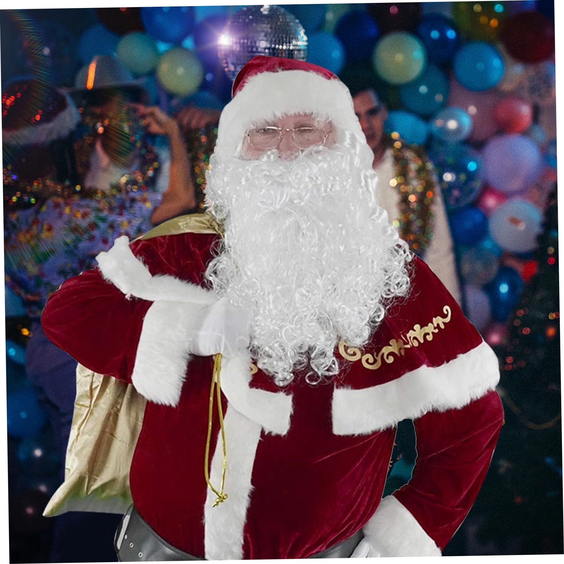 Costume de père noël pour adultes 8 pièces/ensemble, Costume de père noël en velours pour hommes, tenue pour fête, Cosplay