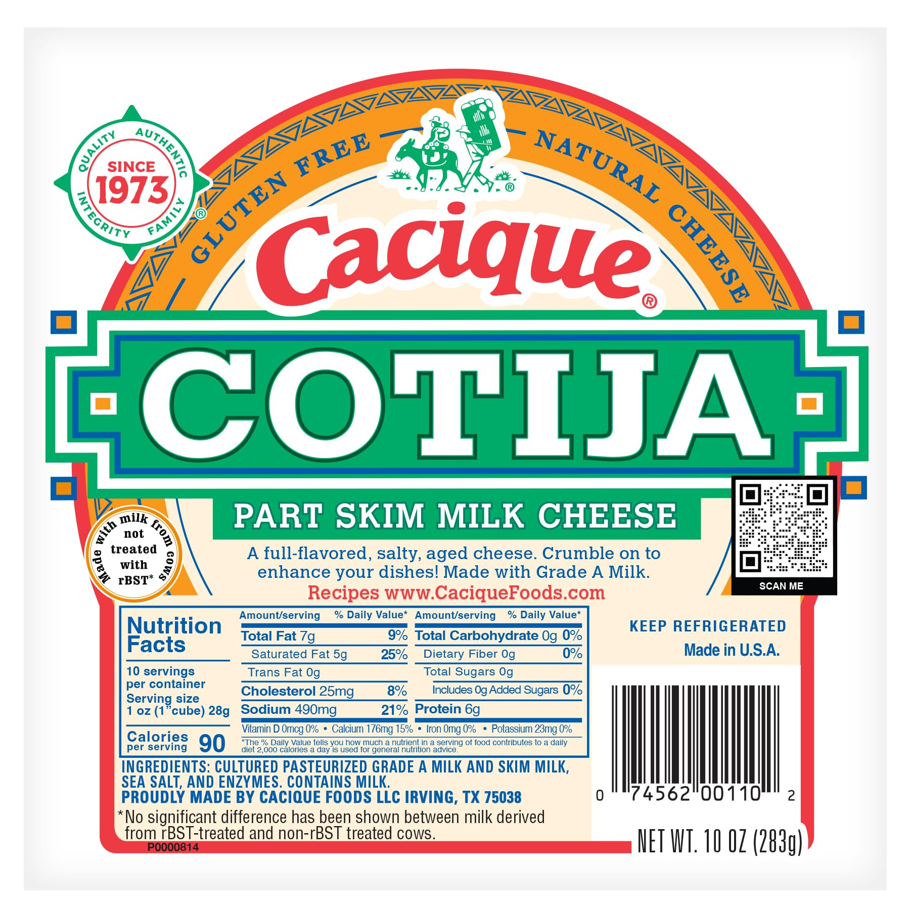 Cacique, Cotija Cheese, 10 oz