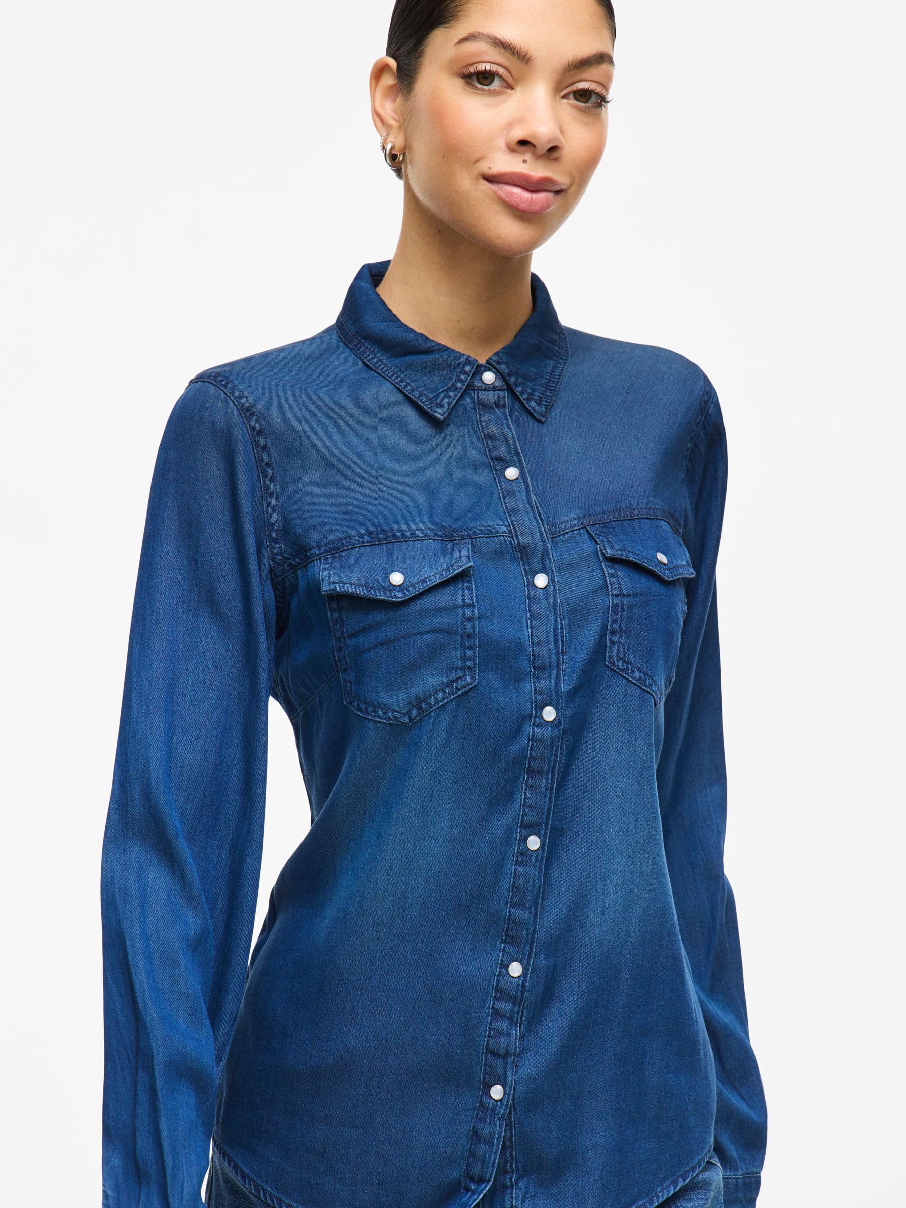 Vila Vibista Denim Shirt/Su-Noos 14033008 pour Femme