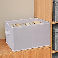Vista 12 de JAKAGO Fabric Storage Bins set of 4 Rectangle Storage Baskets with Handle Foldable Closet Organizer for Clothes Towel bedding Books Collapsible