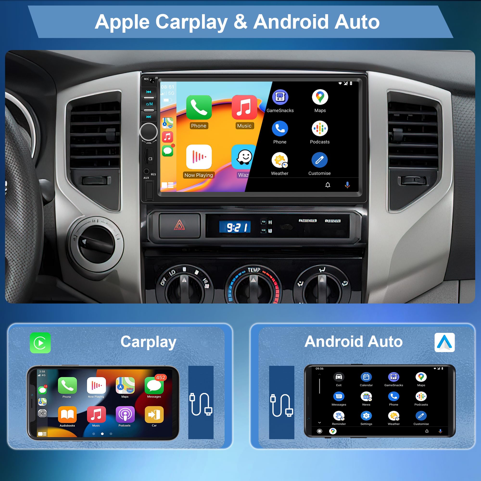 Radio Auto Bluetooth 7 Pollici Controllo Stegemino - Dettaglio