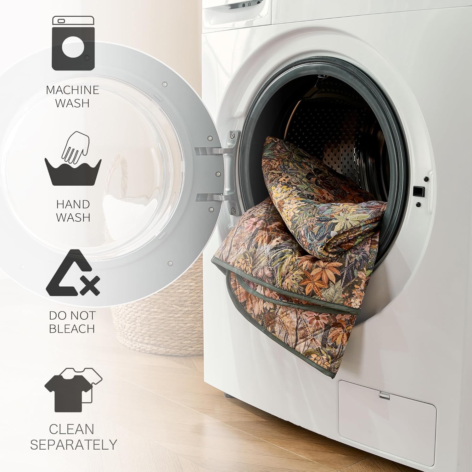 Reversible Dog Bed Cover with Waterproof Lining, Water Resistant Slipcover Furniture Protector and Pet Blanket, Washable Couch Cover for Kids, Dogs, Pets.(Floral/Floral, 52"x82")