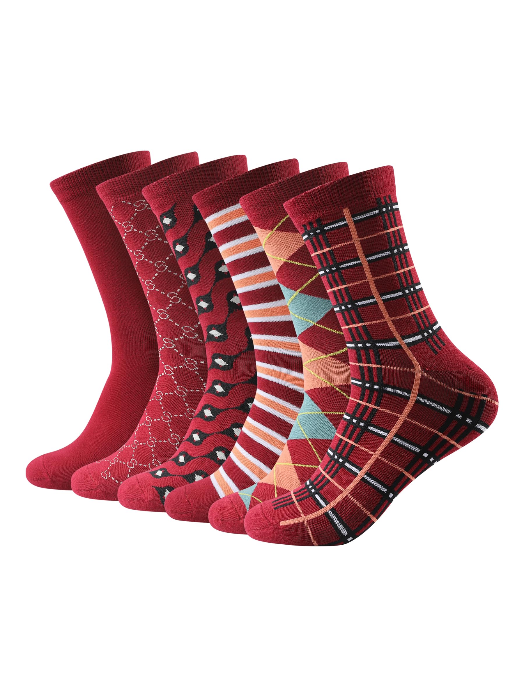 Forony Mens Dress Socks 6 Pack Silver Anti Odor Combed Cotton Moisture Wicking Size 6-14