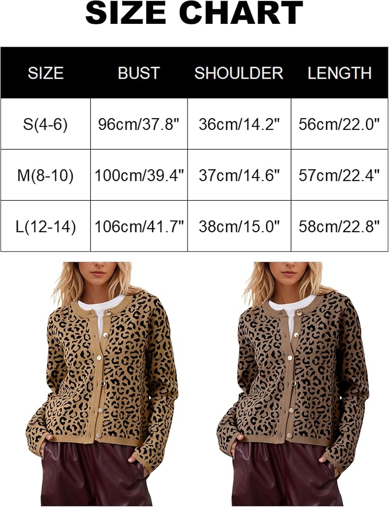 Amazon.com: Ziesexy Leopard Cardigan Long Sleeve Open Front Button
