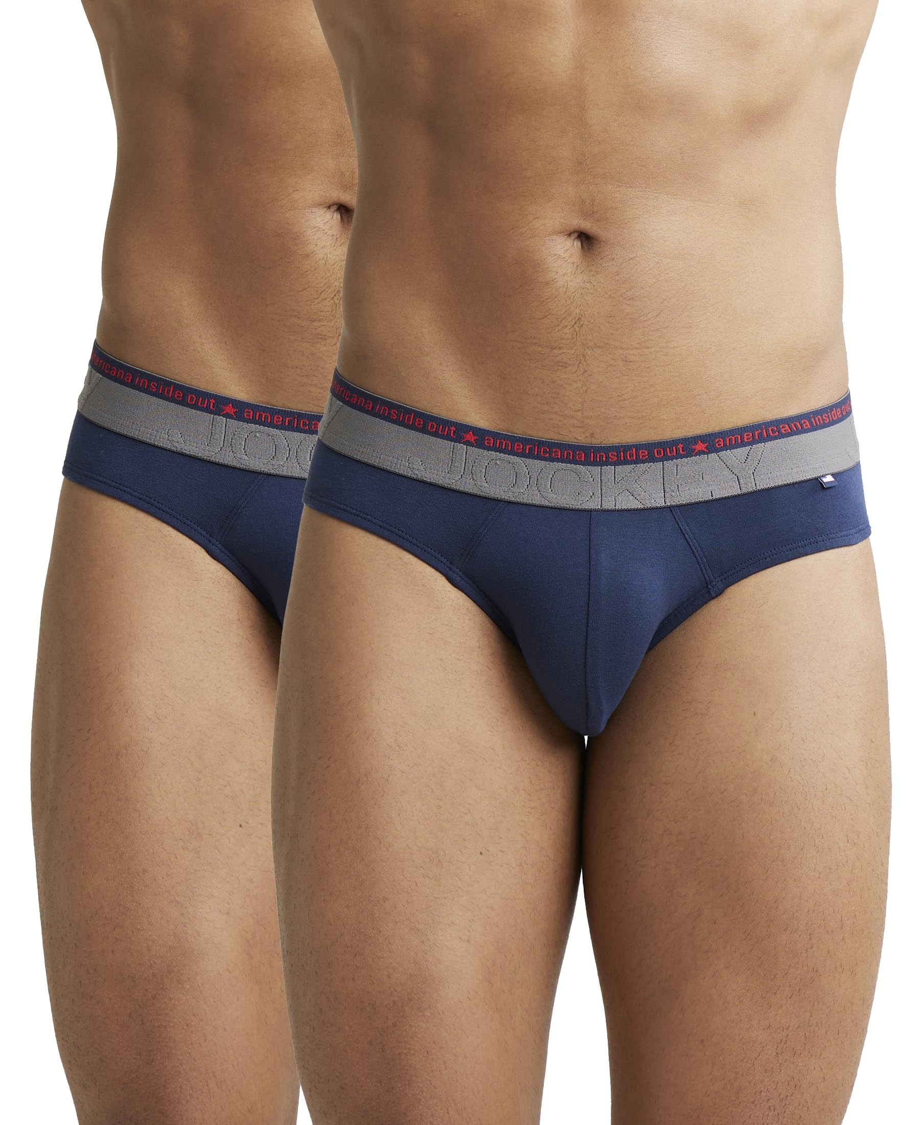 US59 Men's Super Combed Cotton Elastane Stretch Solid Brief with Ultrasoft Waistband (Pack of 2)-image-41