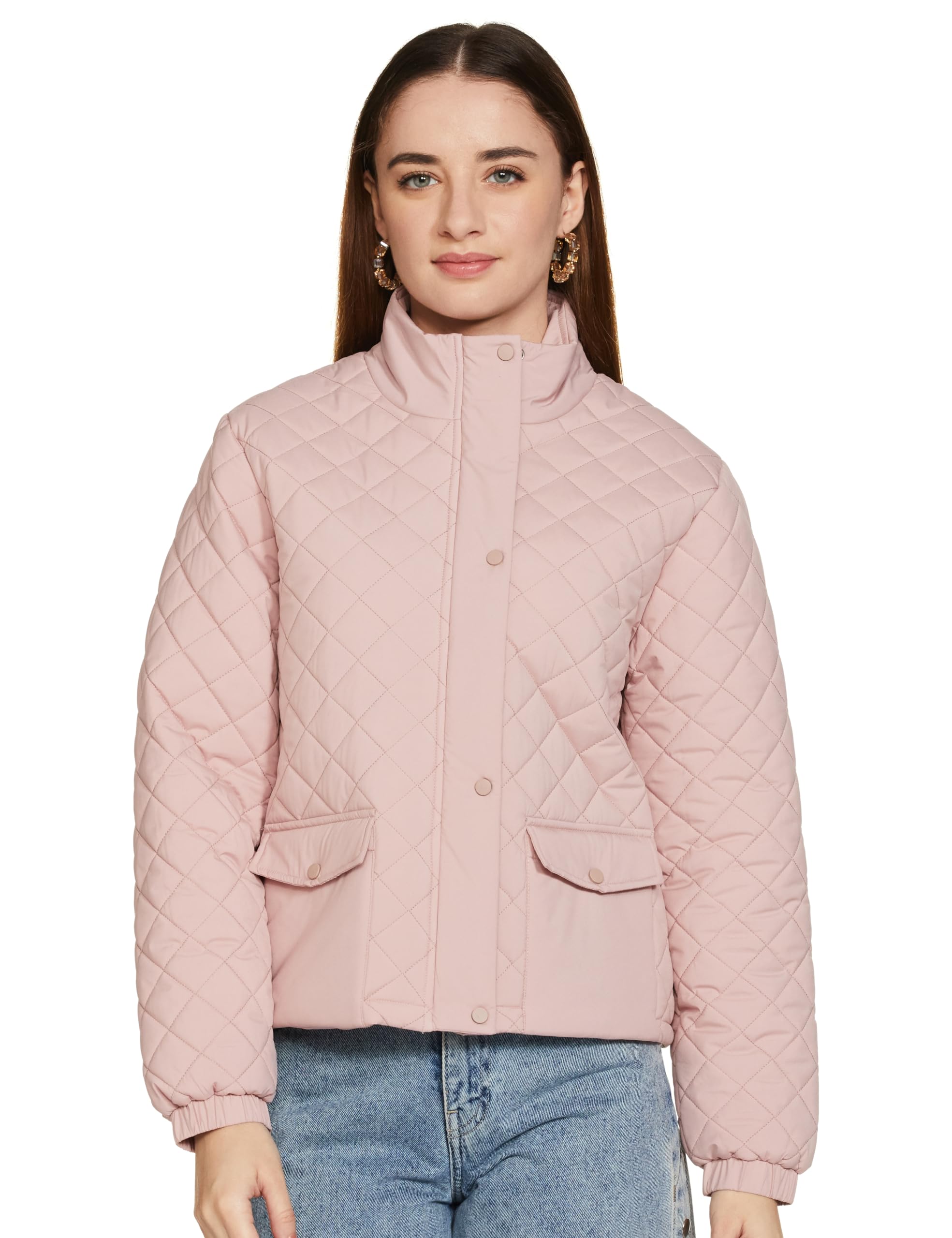qube by fort collins Polyester, Standard Length Women's Lightweight Quilted Bomber Jacket Stylish, Packable, And Air-Resistant Outerwear For Winter-picture-54