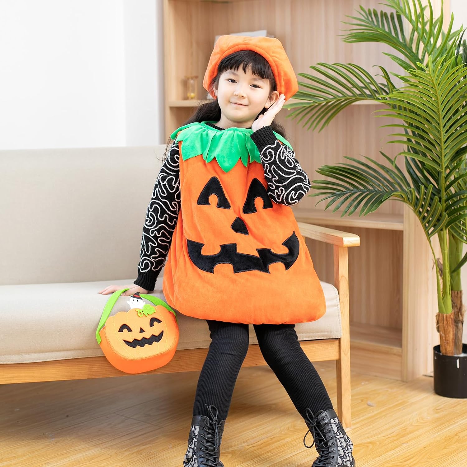 Disfraz de calabaza de Halloween DearSun Deluxe, vestido de