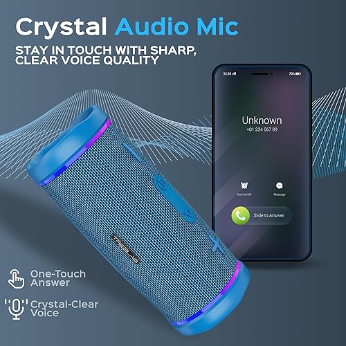 Miniatura 7 de TREBLAB HD77 - Altavoz Bluetooth portátil - Potente sonido de 360, audio de 30 W con graves impactantes, batería de 20 horas, IPX6 impermeable, a