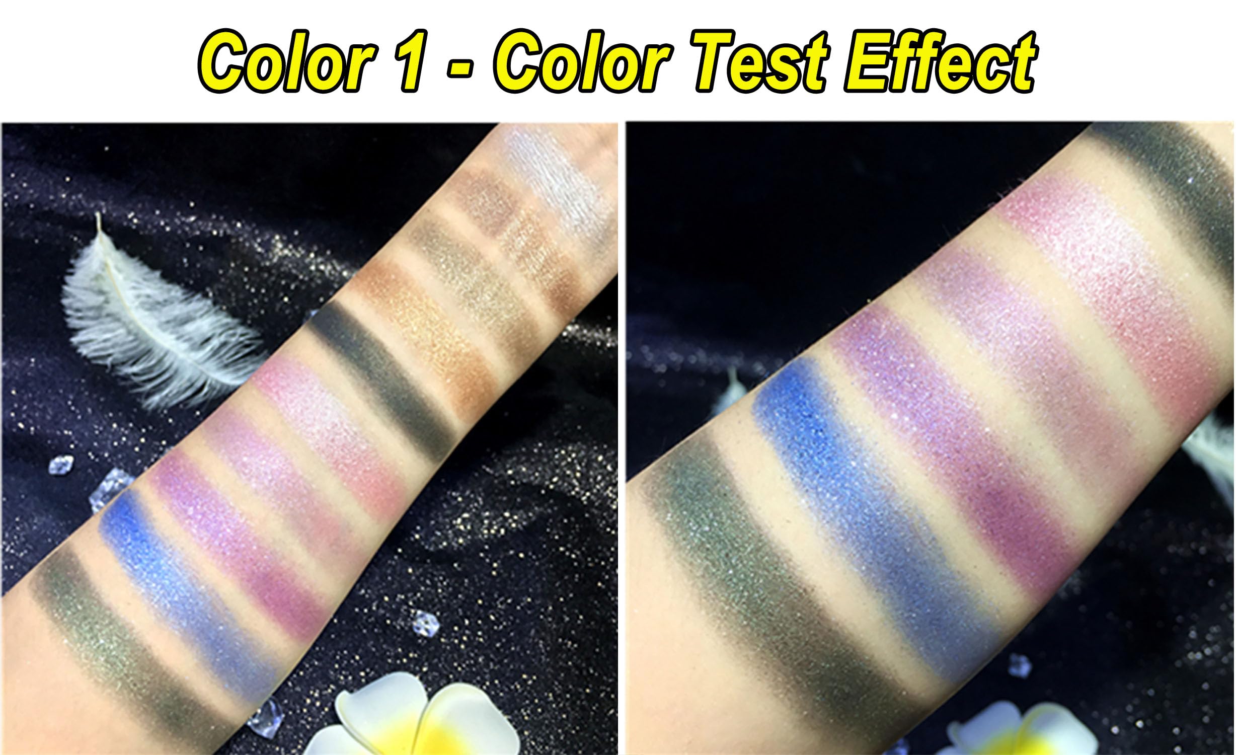 Palette di ombretti con glitter, 10 colori brillanti e opachi, ombretti altamente pigmentati, resistenti all'acqua, trucco di lunga durata (colore 1)