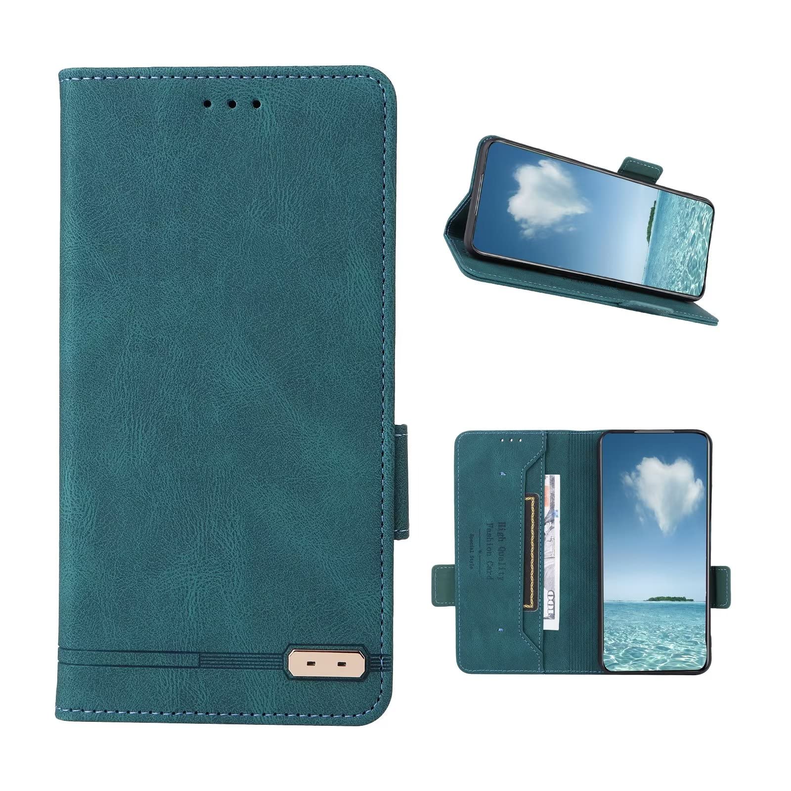 Cover Portafoglio Per Honor 90 In Pelle Con Porta Carte E Anello Supporto – Antiurto Nera (Rosso)