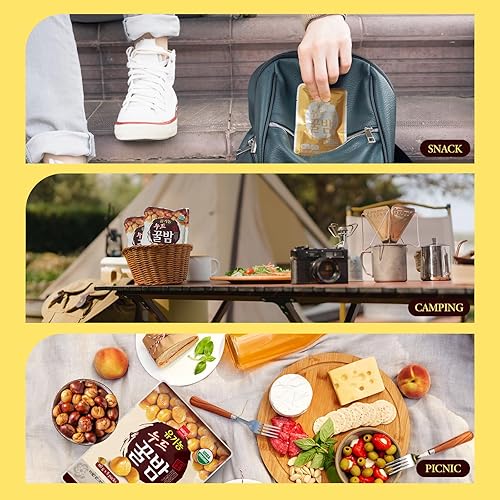 Miniatura 8 de Wang Castañas tostadas orgánicas, sin cáscara y fáciles de comer, 2.11 onzas, paquete de 5