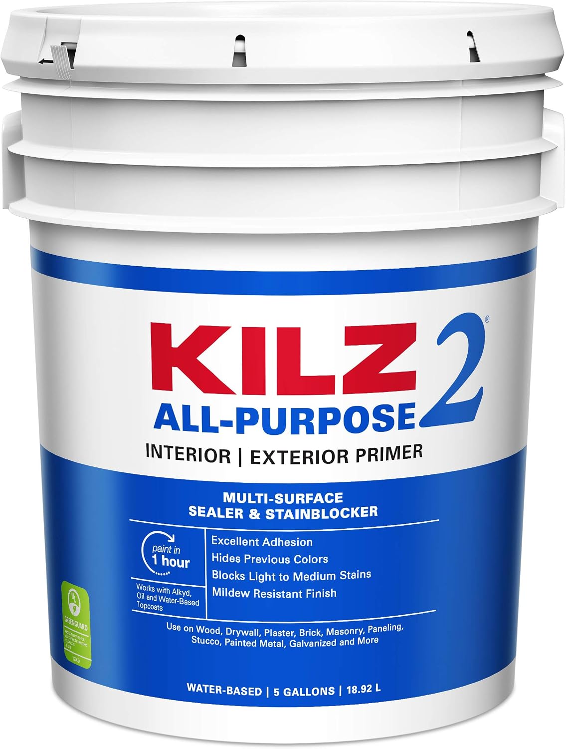 KILZ 2 All-Purpose Primer, Interior/Exterior, 5 Gallon