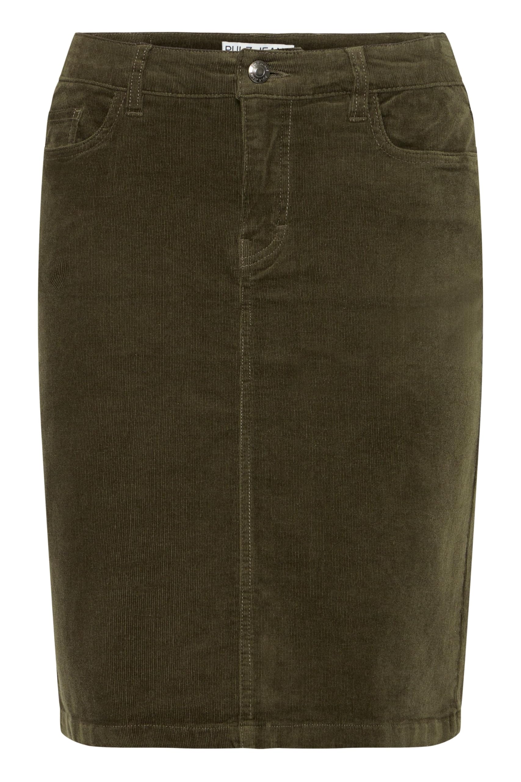 PULZ JEANS PZSally Damen Rock Webrock Minirock mit Eingrifftaschen Gürtelschlaufen Baumwollmischung Regular fit