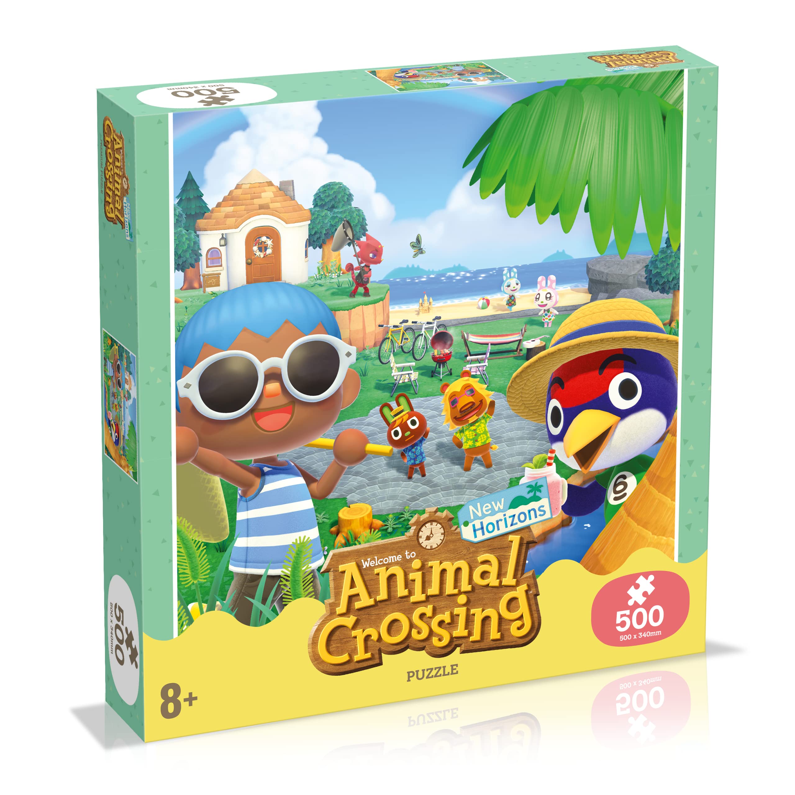 Winning Moves Animal Crossing 500 Piece Jigsaw Puzzle Game, piece together Francine, Chrissy, Bud, Flick and O'Hare, gift and toy for ages 10 plus