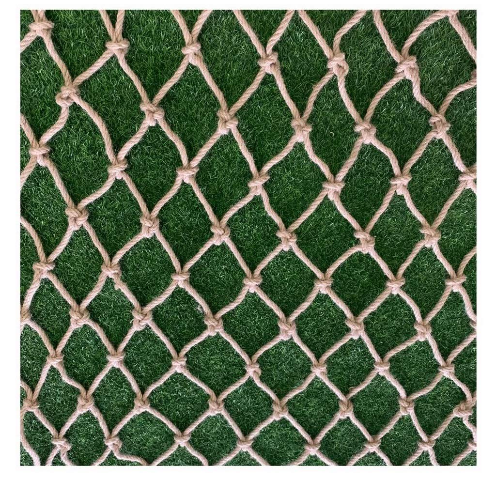 GTHTUHFD Hemp Rope Net Heavy Duty Cargo Net Dia 8Mm Stair Balcony Anti-Fall Net Child Stair Safety Net Rope Climbing Net Balcony Railing Protection Fence Jute Twine String Ne,Yellow-3X7m