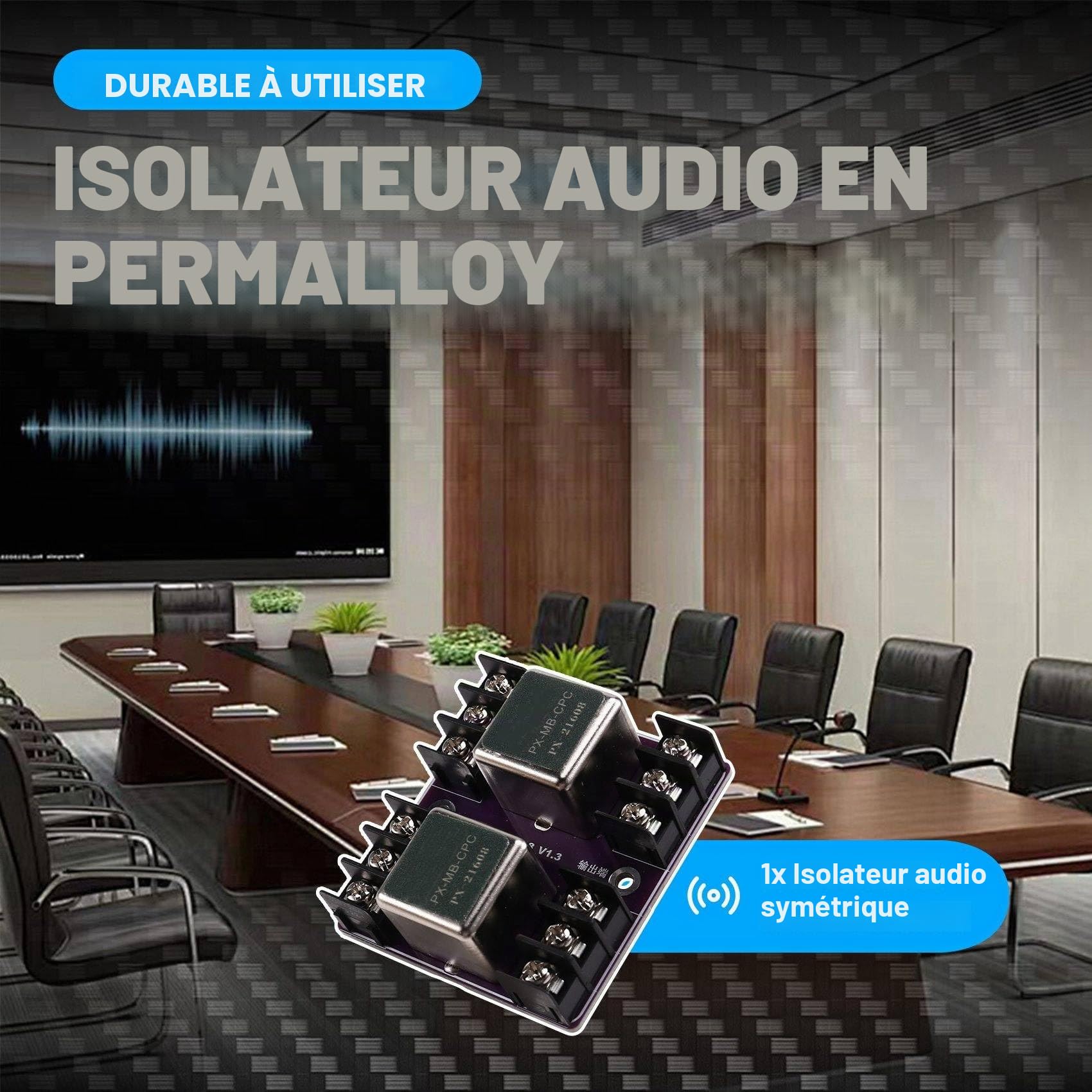 Transformateur D'Isolation Audio Haute Qualité -21608 pour Studio et Audio Domestique, 600:600 Ohms, 20 Hz-20 KHz