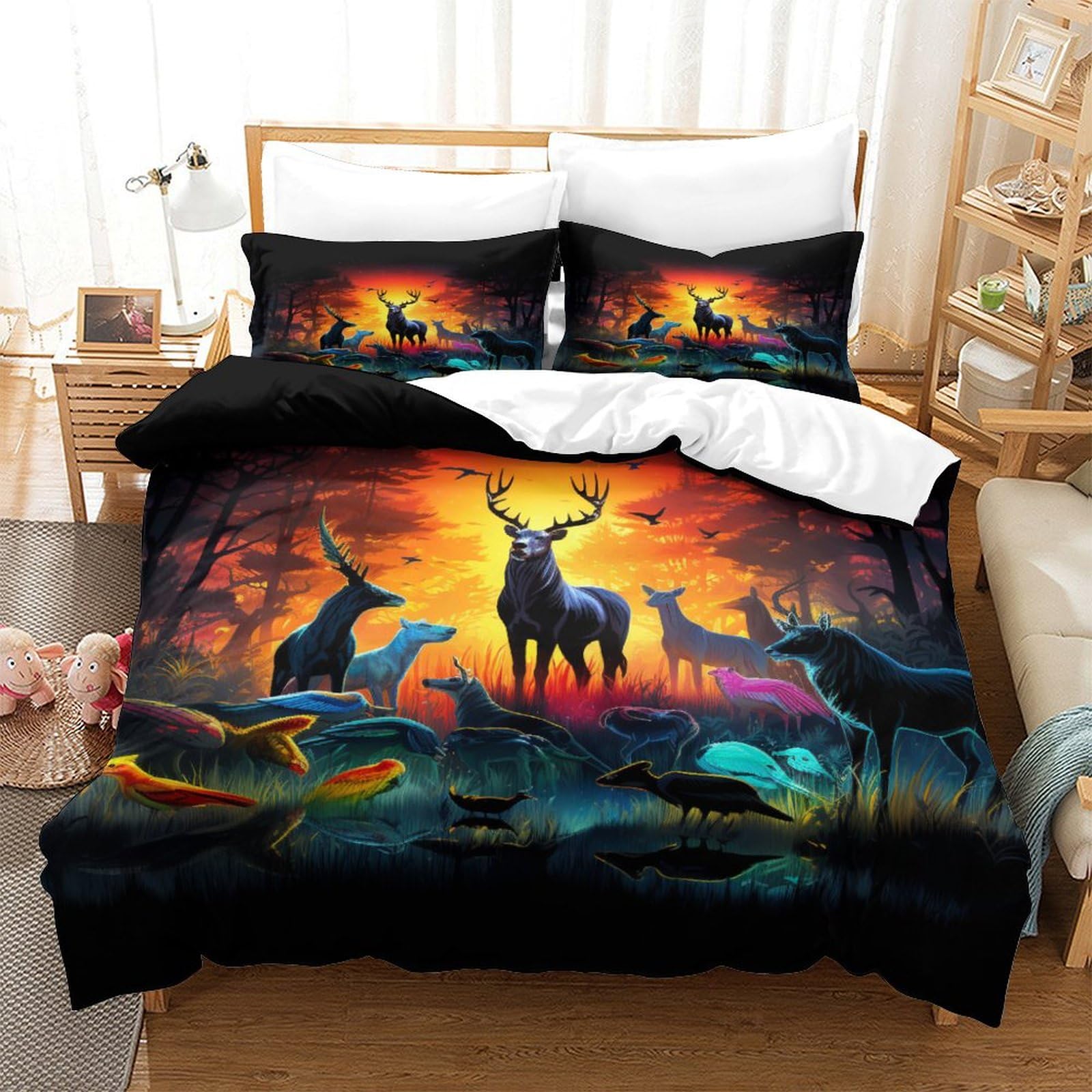 Stampato in 3D Pronipote tibetano Copertina Stampata Microfibra Disegnata Biancheria Da Letto Ipoallergenico Con 2 Federe,King（220x240cm）, Per Ragazzi Adulti