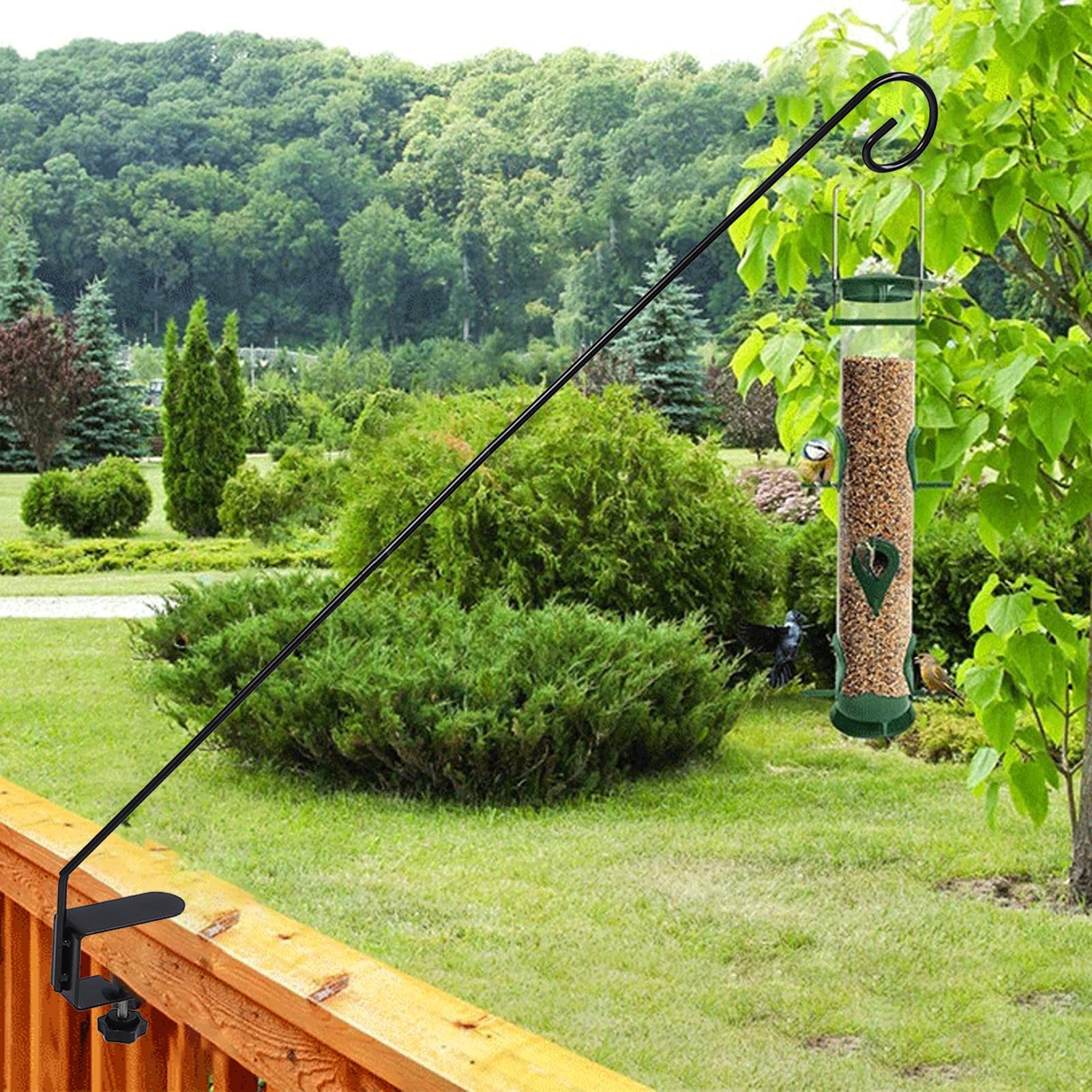Deckhaken Für Geländer - 4er Set, Verstellbare Klemme Bis 5,6cm, Für Vogelfutterspender, Blumenkörbe, Deko (max. 6,8kg)