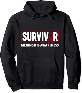 Meningitis Shirt Burgundy Meningitis Awareness Survivor Pullover Hoodie
