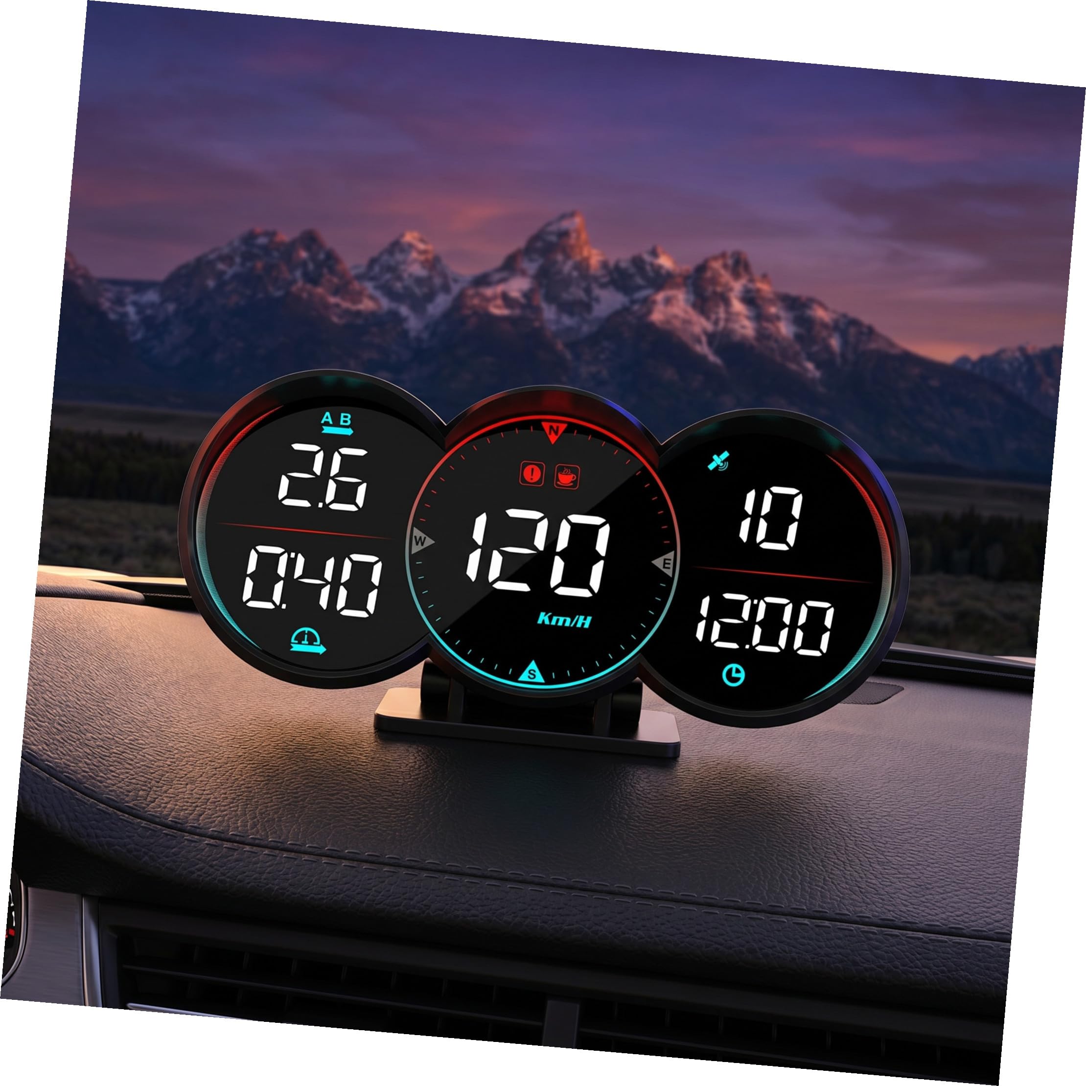 Toyvian Cyfrowy Wyświetlacz Hud Do Samochodu i Motocykla z GPS Prędkościomierz Head Up z Alarmem Przekroczenia Prędkości Szybka Instalacja Desce Rozdzielczej Wskazanie Prędkości i