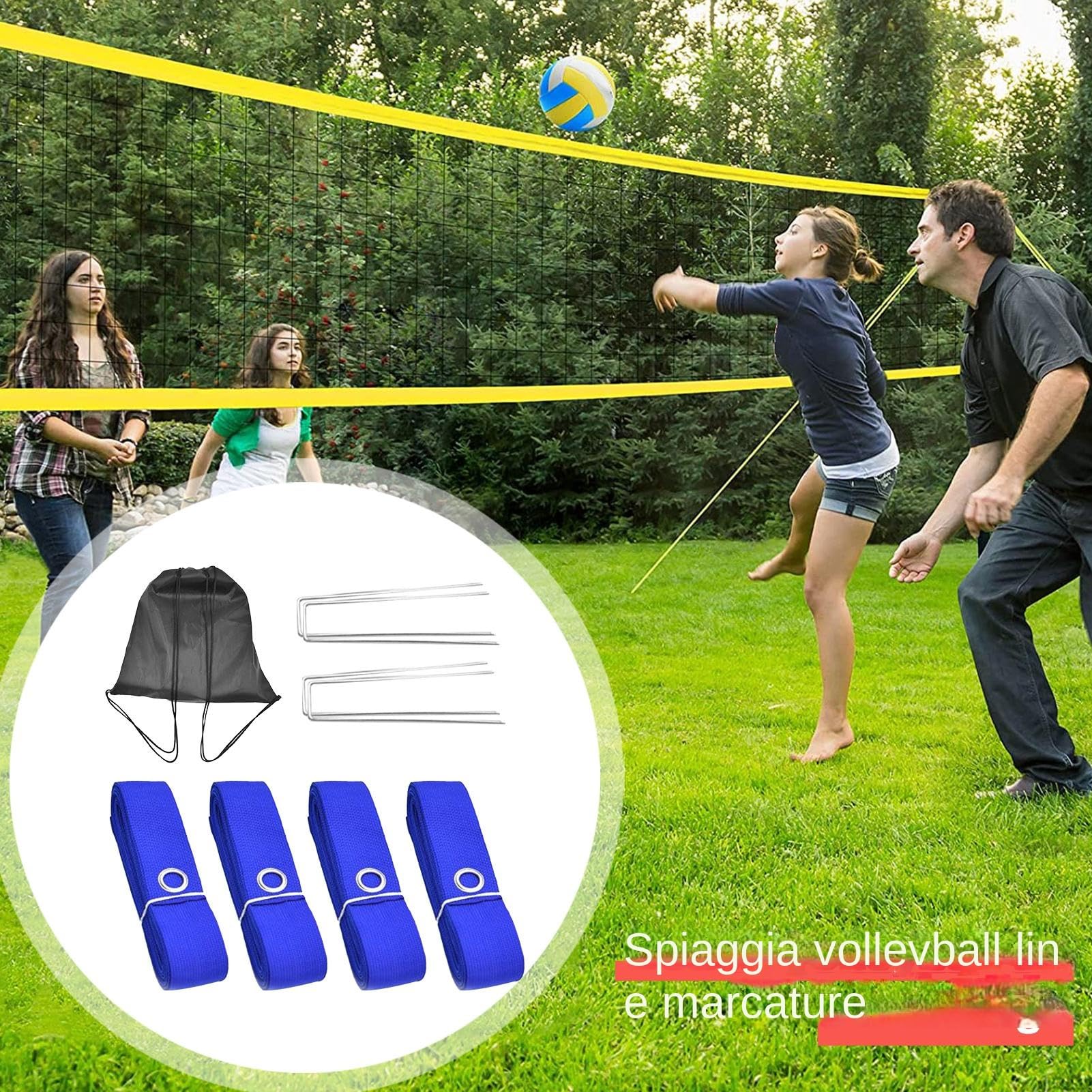 Linee da Beach Volley | Marcatura Terreno Pallavolo | Accessori Sportivi per Giardino, Allenamento, Spiaggia,