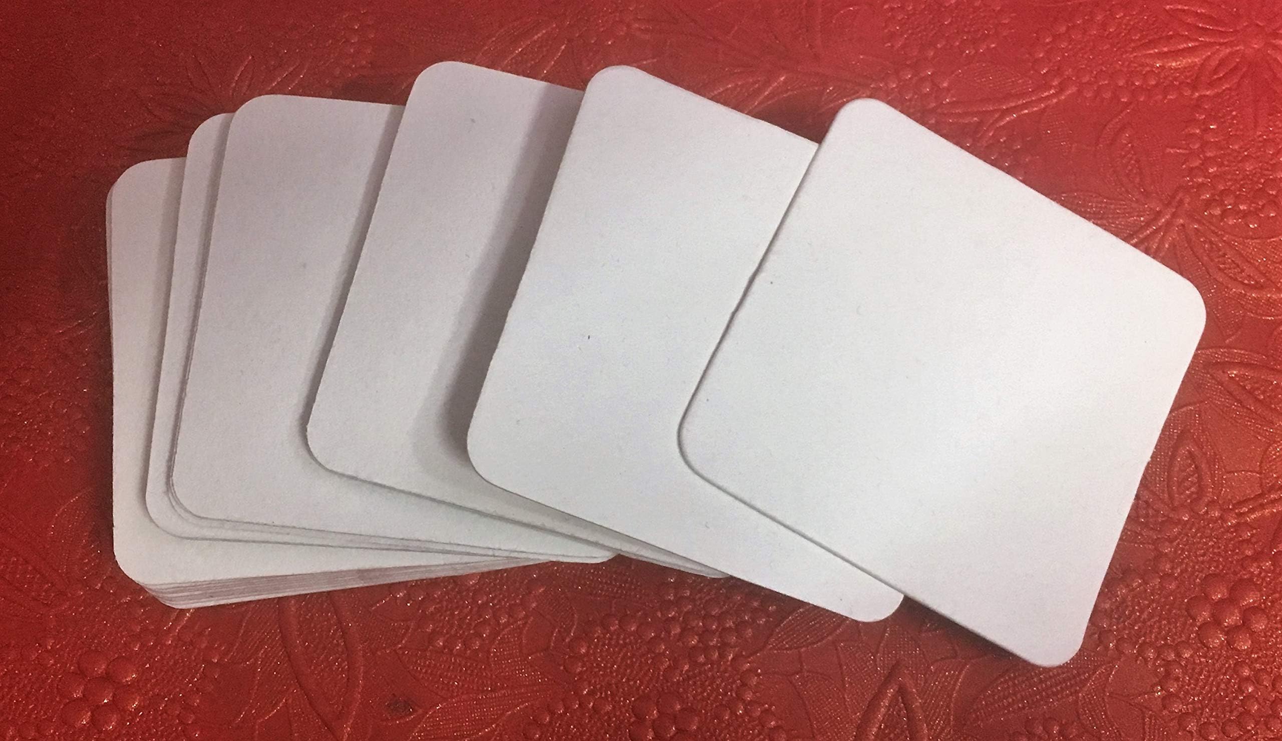 INDOGIFTS - Pack of 120 Disposable Coasters in White Handmade Paper (82mm 500 GSM Paper)