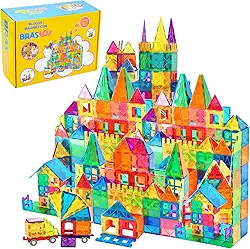 Blocos de Montar Magnéticos Construção Brinquedo Educativo Infantil (65 Peças)