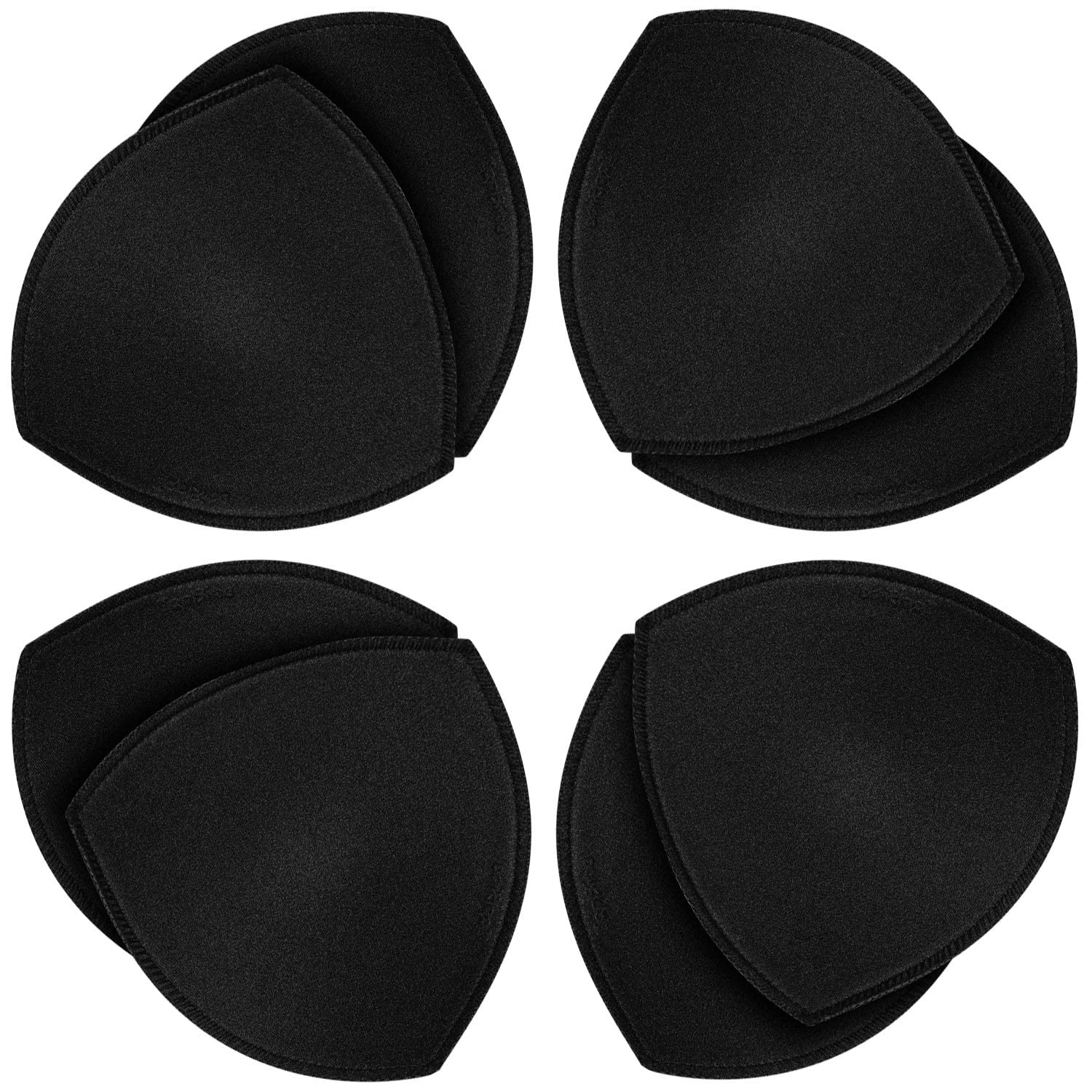 Black Bra Insert Pads Breast Enhancer Pads Bra Cup Cotton Triangle Shape Removable Inserts for Sports Bra Bikini Top.-image-0