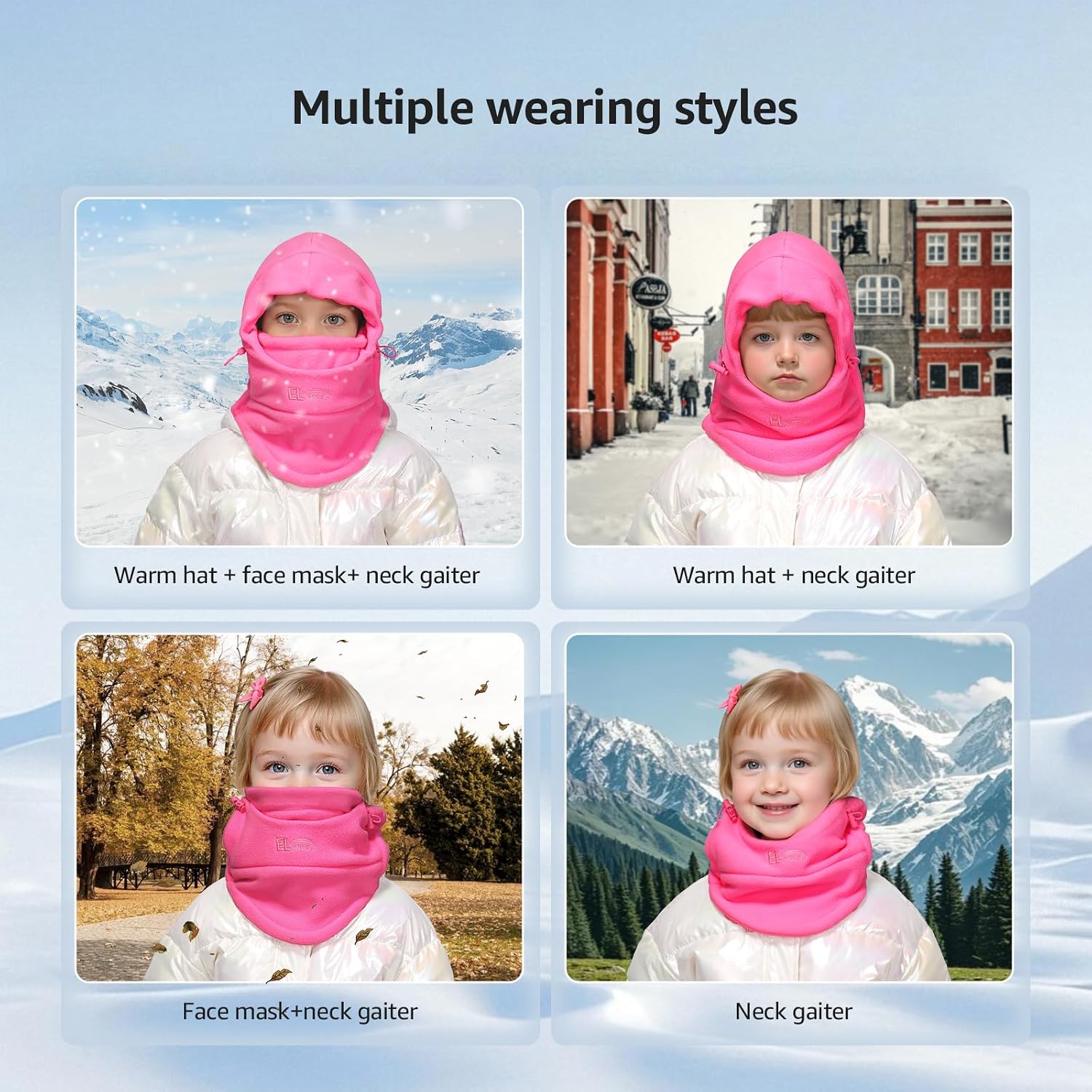 STQ KIDS Balaclava Boys Ski Mask Winter Hat Girls for Snow Cold Weather
