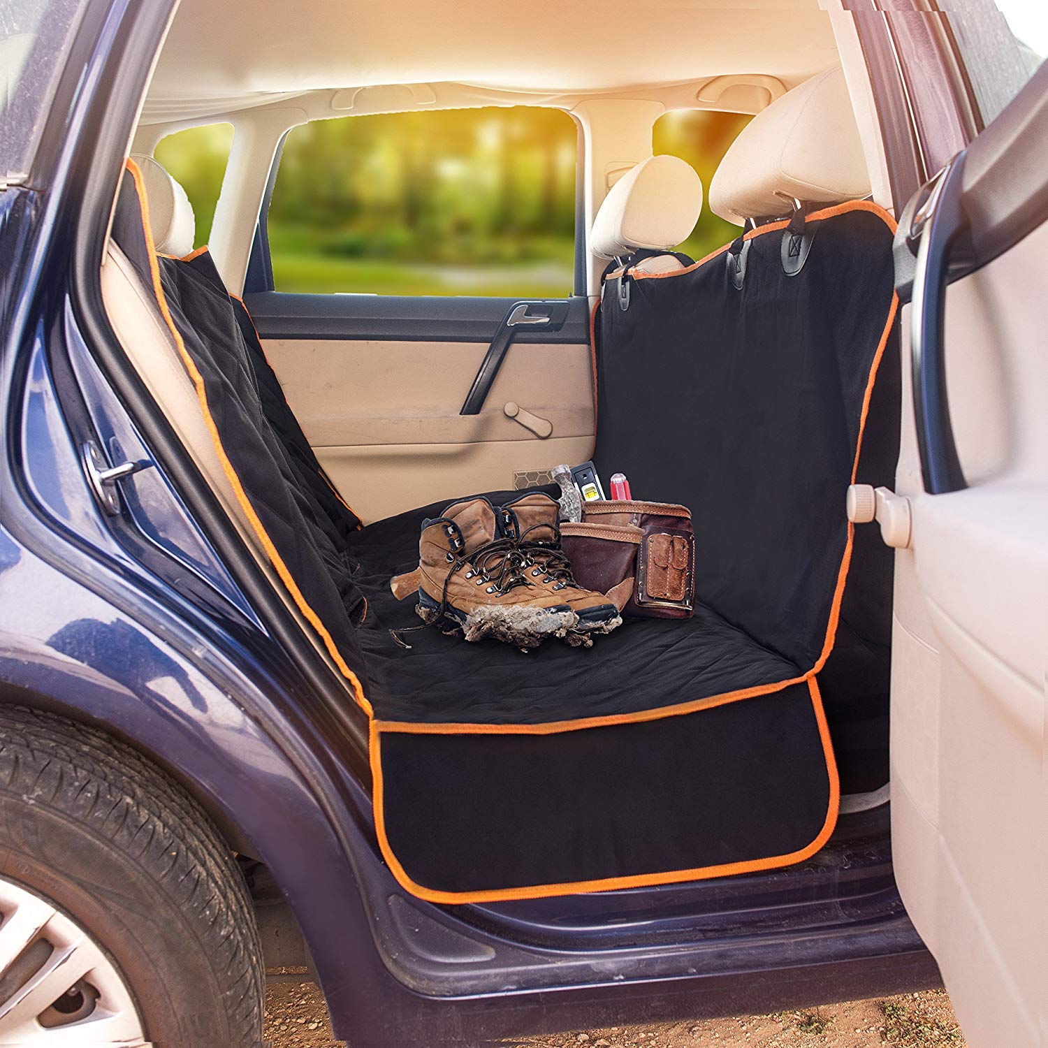 Doggie World Dog Car Seat Cover for Back Seat for XL Cars, SUVs & Trucks - Durable Car Cover Protector for Dogs, Nonslip Backseat Dog Hammock, Waterproof Scratchproof Protection Against Dirt, Pet Fur - image 7