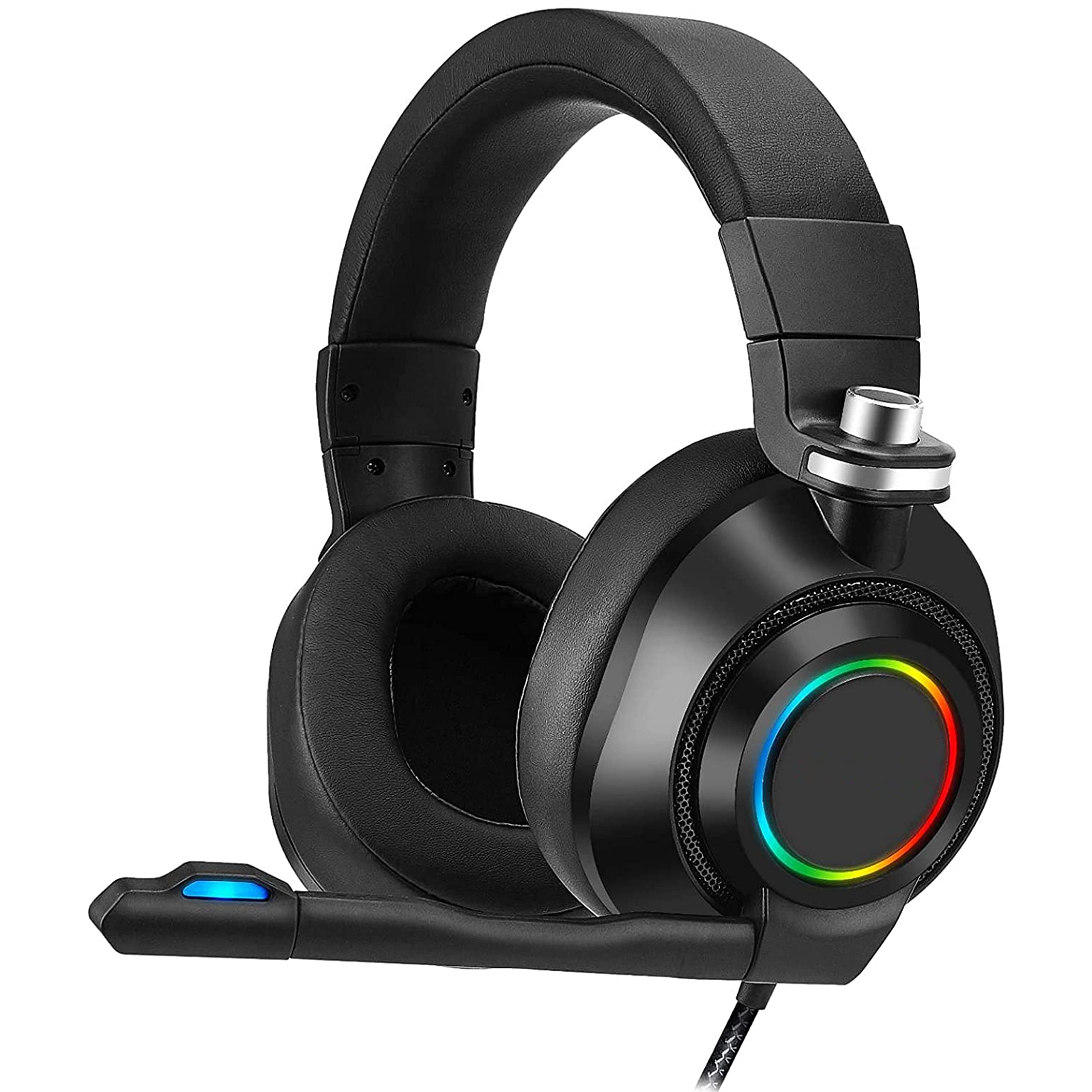 SIMPLETEK - Cuffie Gaming Cablate FELIS Nere - Audio Stereo Immersivo, Microfono Regolabile e Illuminazione RGB | Compatibili con PC, Console e Laptop