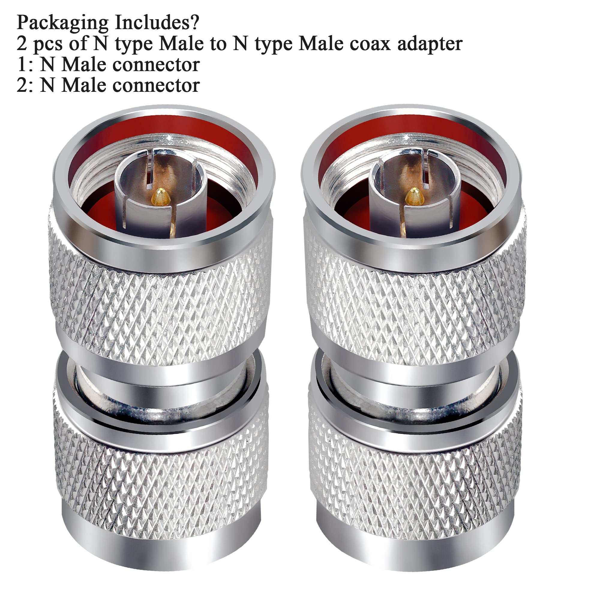 TUOLNK 2 Pack N-Type Male to Double 2 N-Type Female Triple T
