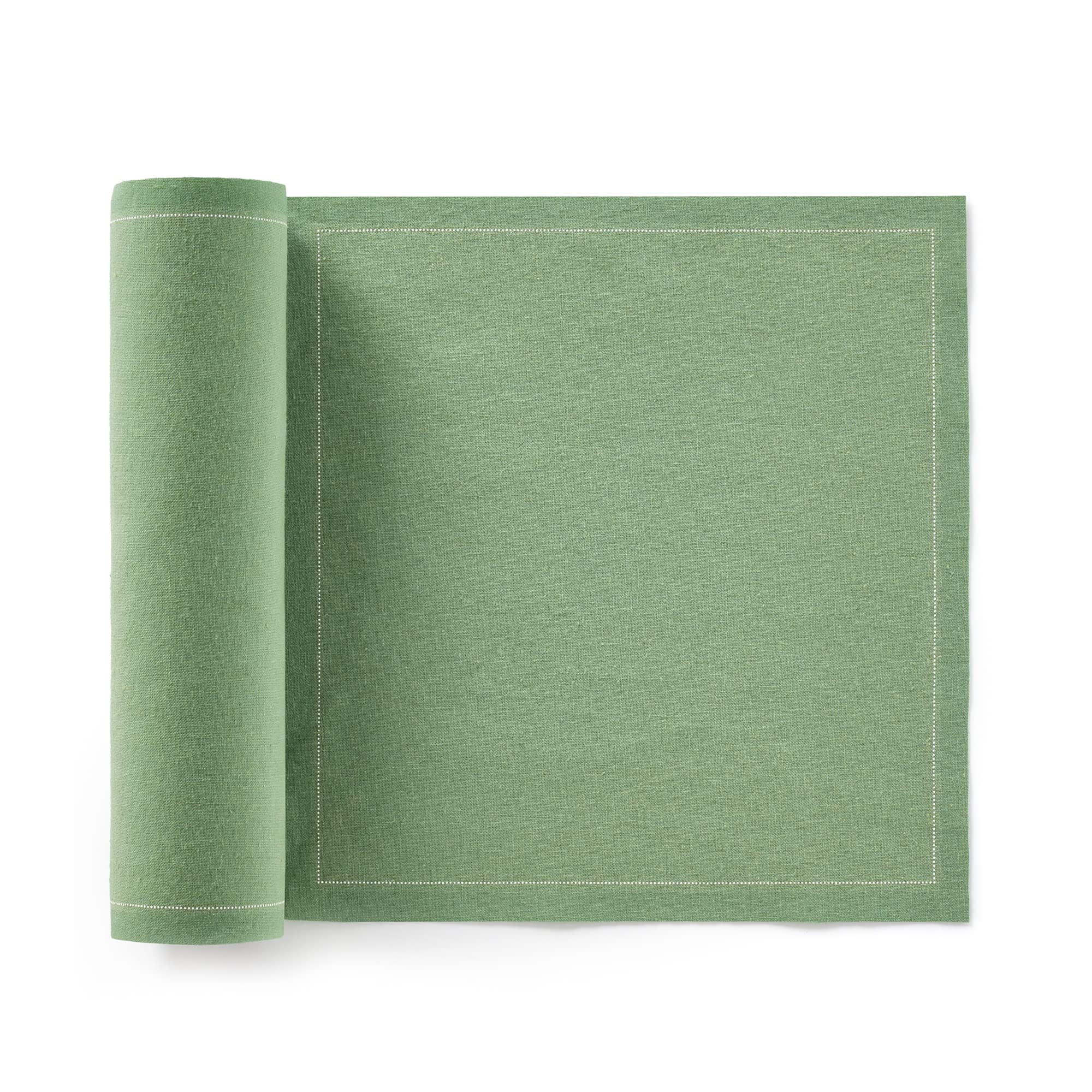 MY DRAP – Rolka z 25 serwetek | Serwetki na imprezę | 100% bawełna | Wielokrotnego użytku | 20 x 20 cm | Eukaliptus zielony | Format rolki, w jednostkach wstępnie ciętych